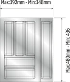 Mutfak Çekmece Içi Düzenleyici, Kaşıklık 39Cm X 48Cm Yanlar Ve Boydan 4Cm Kesilebilir, Antrasit - 3