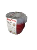 Hobby Life Tick Tock Hava Sızdırmaz Saklama Kabı 5'li Set 5 x 250 ML Kırmızı - 3