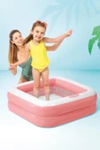 Intex Şişme Taban Mini Kare Havuz 86x86x25 cm Pembe - 3