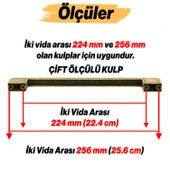 Metal Kulp 256 mm -25.6 cm Mobilya Çekmece Mutfak Dolabı Dolap Kulpları Kulbu Kulpu Antik Sarı thumbnail 2