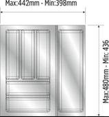 Mutfak Çekmece Içi Düzenleyici, Kaşıklık 44Cm X 48Cm Yanlar Ve Boydan 4Cm Kesilebilir, Antrasit - 3