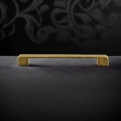 Metal Kulp 256 mm -25.6 cm Mobilya Çekmece Mutfak Dolabı Dolap Kulpları Kulbu Kulpu Antik Sarı thumbnail 4