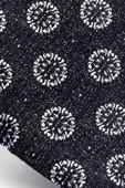 Gri Yuvarlak Desenli Siyah Dokuma Kumaş Mendilli Slim Fit Kravat // SDK-250204 thumbnail 3