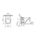 VitrA Arkitekt Asma Klozet + Nkp Slim Smart Yavaş Kapanır Kapak + VitrA Gömme Rezervuar Set - 7