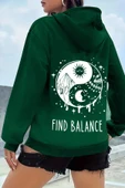 Unisex Yin & Yang Tasarım Sweatshirt - 7
