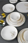 Farika Porselen Asude 24 Parça 6 Kişilik Altın Yaldız Porselen Yemek Takımı - 2
