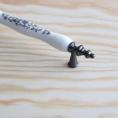 Mobilya Kulp Çekmece Mutfak Kulpları Kulpu Kulbu Dolabı Dolap Porselen Beyaz Füme 128 Mm thumbnail 4