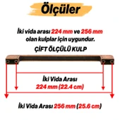 Metal Kulp 256 mm 25.6 cm Mobilya Çekmece Mutfak Dolabı Dolap Kulpları Kulbu Kulpu Antik Bakır thumbnail 2