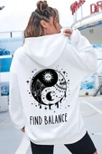 Unisex Yin & Yang Tasarım Sweatshirt - 5