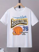 BASKET76 Baskılı Pamuklu Tshirt thumbnail 1