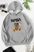 Unisex Nasa Bear Baskılı Sweatshirt thumbnail 11