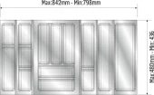 Mutfak Çekmece Içi Düzenleyici, Kaşıklık 84Cm X 48Cm Yanlar Ve Boydan 4Cm Kesilebilir, Antrasit - 3