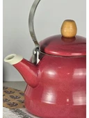 Alev Vintage Demlik Ahşap Saplı Emaye Kettle 2,5Lt Kırmızı - 3