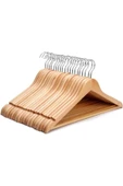 Lorin Ahşap Elbise Askı 12 Li Set Doğal Renk Naturel Cs1005h - 1