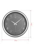 Füme Kasa Gri Çerçeve Duvar Saati 37 cm - 4