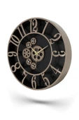 Çarklı Siyah Kasa Kumbeji Rakam Duvar Saati 34 cm - 3