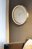 Gold Kasa Krem Çerçeve Duvar Saati 37 cm - 1