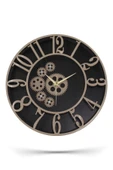 Çarklı Siyah Kasa Kumbeji Rakam Duvar Saati 34 cm - 2