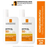 La Roche Posay Anthelios Uvmune Fluid SPF+50 Tüm Ciltler İçin Yüksek Korumalı Yüz Güneş Kremi x2 - 1