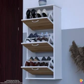 Modilayn VARBİ Asma Kapı Önü 52x115x26 cm’ lik 3 Düşer Kapak 6 Göz Bölmeli Ayakkabılık - 3