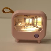 TechTic TV Boyama Led Gece Lambası Sevimli Ev Dekorasyon  Aydınlatma Mini Doğum Günü Hediyesi 2 Mod - 1