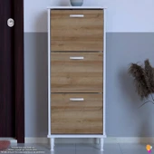 Modilayn VARBİ Kapı Önü 52 x 127 x 25, 5 cm lik 3 Düşer Kapak 6 Göz Raf Bölmeli Ayakkabılık - 4