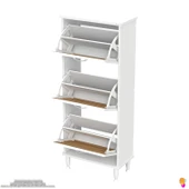 Modilayn VARBİ Kapı Önü 52 x 127 x 25, 5 cm lik 3 Düşer Kapak 6 Göz Raf Bölmeli Ayakkabılık - 7