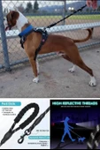 Orta ve Büyük Boy Köpekler İçin Kalın Gezdirme Tasma Kayışı Reflektörlü 130 Cm SYG-ReflektörTasma - 1