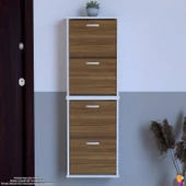 Modilayn UMAY' 2 Li Asma Antre Hol 52x156x 26 cm’ lik 4 Düşer Kapak 8 Raf Bölmeli Ayakkabılık - 3