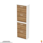 Modilayn UMAY' 2 Li Asma Antre Hol 52 x 148 x 25, 5 cm’ lik 4 Düşer Kapak 8 Göz Bölmeli Ayakkabılık - 3