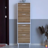 Modilayn UMAY' 2 Li Kapı Önü 52x168x26 cm’ lik 4 Düşer Kapak 8 Göz Bölmeli Ayakkabılık - 3