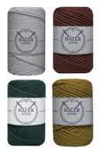 Büklüm 3 Büküm, Taranan Makrome, Pamuk Makrame, Halat İp, Üç Büküm, Hobi İpi, 250 Gr - 2