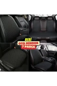 Peugeot 307 Sw Koltuk Deri Minderi 7 Parça Ön Ve Arka Oturak Sırt Dayama Minder siyah-siyah - 1