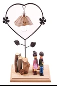 By Nevser® Bankta Oturan Romantik Çift Temalı Büyük Boy Masa Lambası Biblo - 1