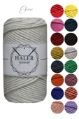 Büklüm 3 Büküm, Taranan Makrome, Pamuk Makrame, Halat İp, Üç Büküm, Hobi İpi, 250 Gr - 1