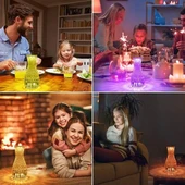 By Nevser® Sürahi Model USB Şarjlı Kumandalı 16 Farklı Işık Modlu Masa Üstü Kristal Akrilik Lamba Led - 2