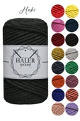 Büklüm 3 Büküm, Taranan Makrome, Pamuk Makrame, Halat İp, Üç Büküm, Hobi İpi, 250 Gr - 1