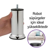 18 Adet Metal Destek Ayağı 15 Cm Krom Mobilya Kanepe Baza Koltuk Ünite Ayakları Metrik 8 Civatalı İnce Diş - 2