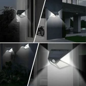 By Nevser® 100 Ledli 3 Farklı Aydınlatma Ayarlı Solar Güneş Enerjili Hareket Sensörlü Bahçe Duvar Lambası - 5