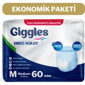 Giggles Yetişkin Emici Külot Bez Orta Boy (Medium) 30'lu 2 Paket (60 Adet) Bel Boy 70-120 cm - 1