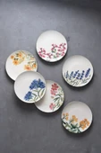 TABAK EVİ Porselen New Flower Garden Pasta Tabağı 20cm 6 Kişilik 6 Parça TVL6PTPRS1115 - 1