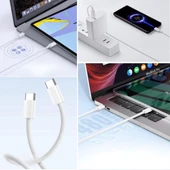 By Nevser® Apple 15/15 Pro Type-C to Type-C Hasır Örgü Hızlı Şarj Kablosu (1m) - 2