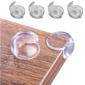 By Nevser® Bebek Çocuk Yumuşak ve Esnek Dairesel Şeffaf Yapışkanlı Güvenlik Köşe Koruyucu (4 Adet) - 2