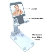 By Nevser® Siyah Aynalı Cep Telefonu Sabitleyici Stand Katlanabilir Ayarlanabilir Telefon Standı - 2