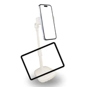 By Nevser® Masa Üstü Tablet ve Telefon Tutucu Plastik Aparat Beyaz Telefon Standı - 1