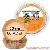 By Nevser® 50 Adet 20 cm Air Fryer Pişirme Kağıdı Tek Kullanımlık Yağ Geçirmez Yuvarlak Tabak Model PVC - 1