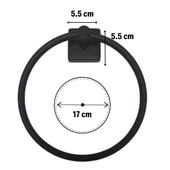 By Nevser® Kendiliğinden Yapışkanlı Siyah Paslanmaz Metal Yuvarlak Havluluk thumbnail 5