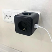 By Nevser® Isıya Dayanıklı Termal Akım Korumalı ve Çocuk Korumalı 3 Priz Girişli 3 USB Girişli Küp Priz - 4