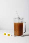 Pipetli Pinterest Bardak - Kare Kapaklı Cam Pipetli Bardak - Pipetli Buzlu Kahve Bardağı 1 Adet - 4