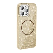 iPhone 14 Pro Max Kılıf Magsafe Şarj Özellikli Parlayan Simli Okso Kapak thumbnail 7